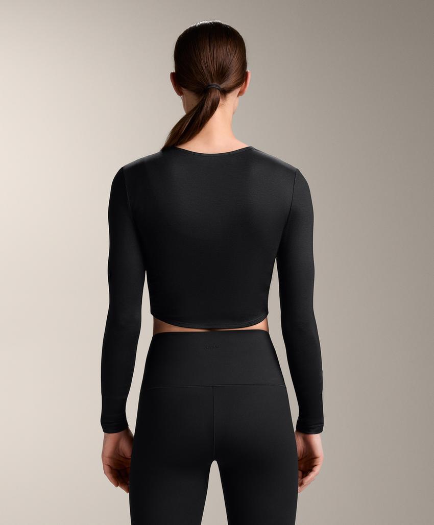 Футболка с длинным рукавом из лиоцелловой смеси с завязкой