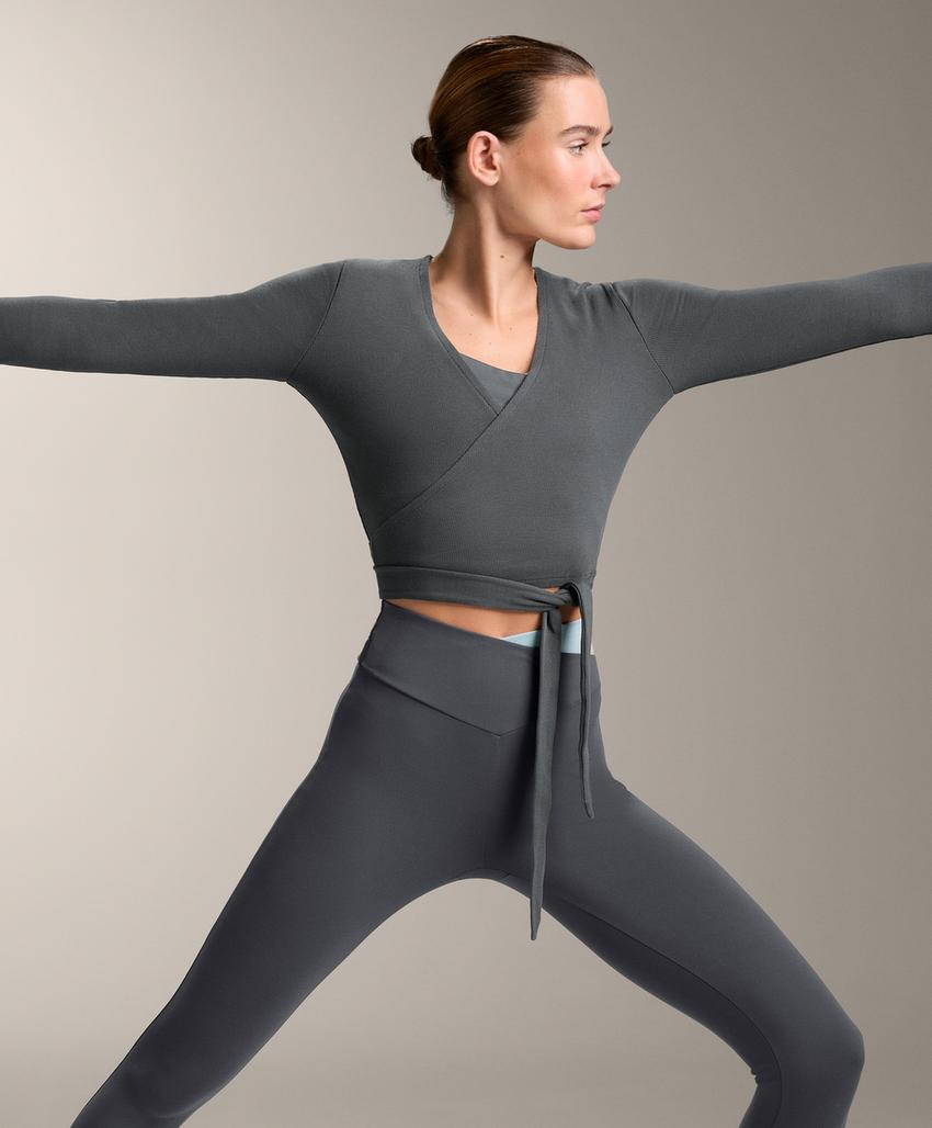 Футболка с обманчивым завязывающимся эффектом из смесового хлопка asphalt