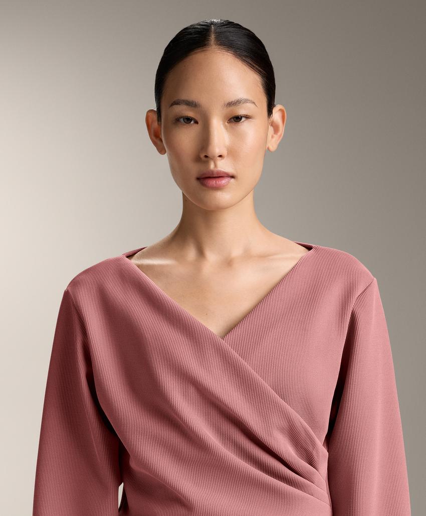 Свитшот с мягкими ребристыми вставками из модала pale pink