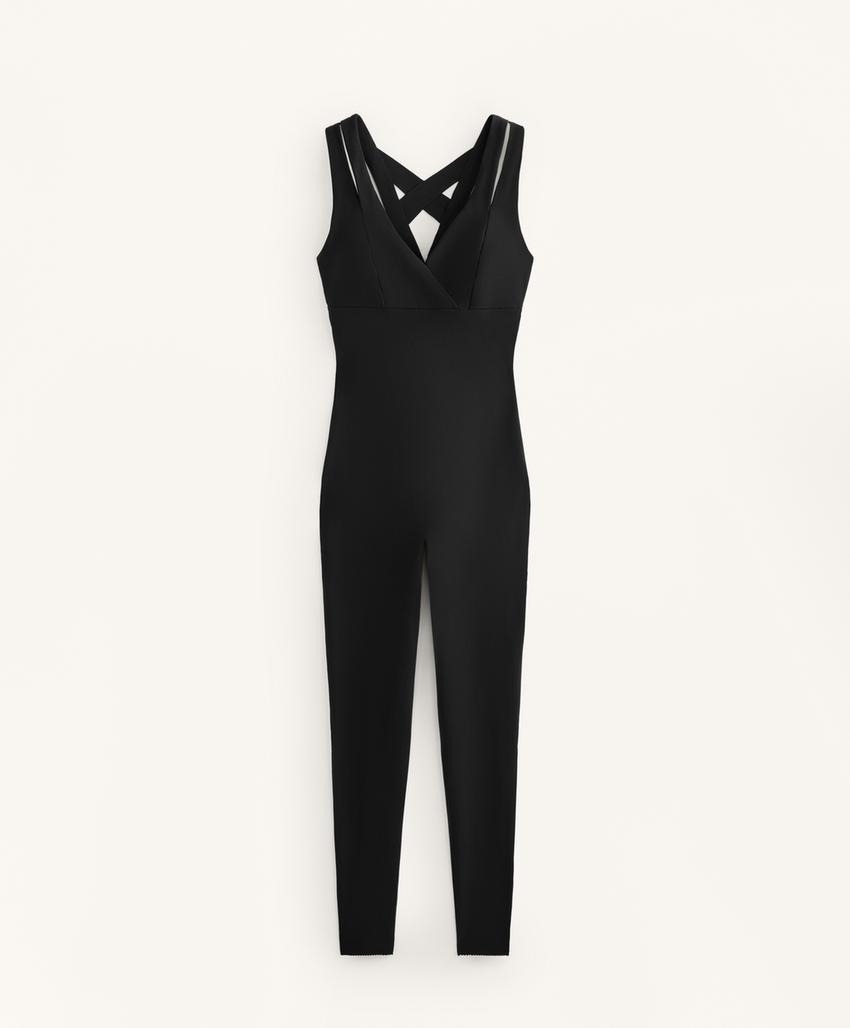 Компрессионный длинный комбинезон с двойным ремешком l33540254