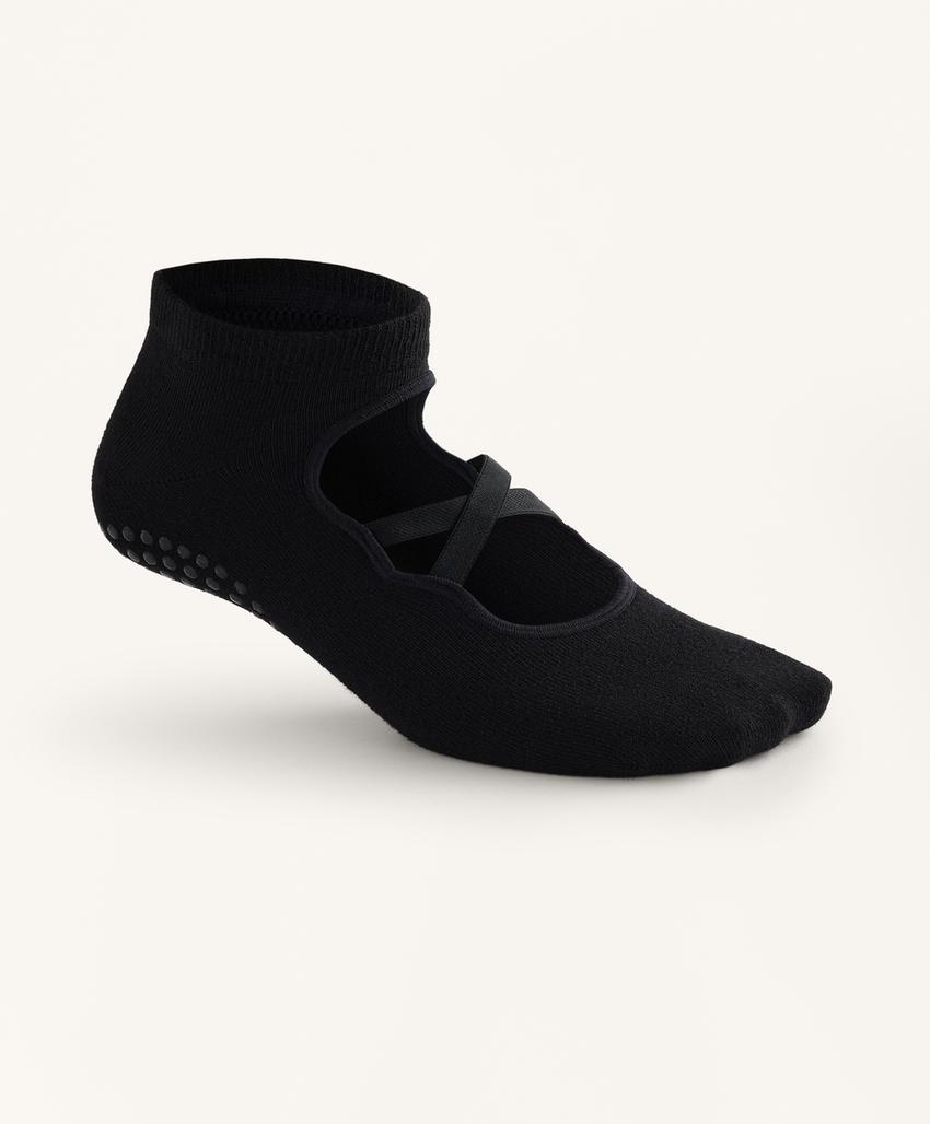 Носки для йоги и пилатес из хлопково-смесовой ткани с перекрестными ремешками (2 пары)