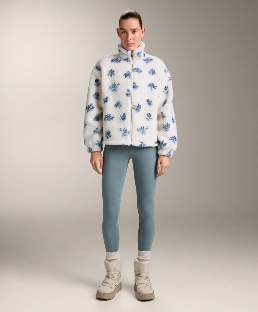 Цветочная куртка с имитацией овчины