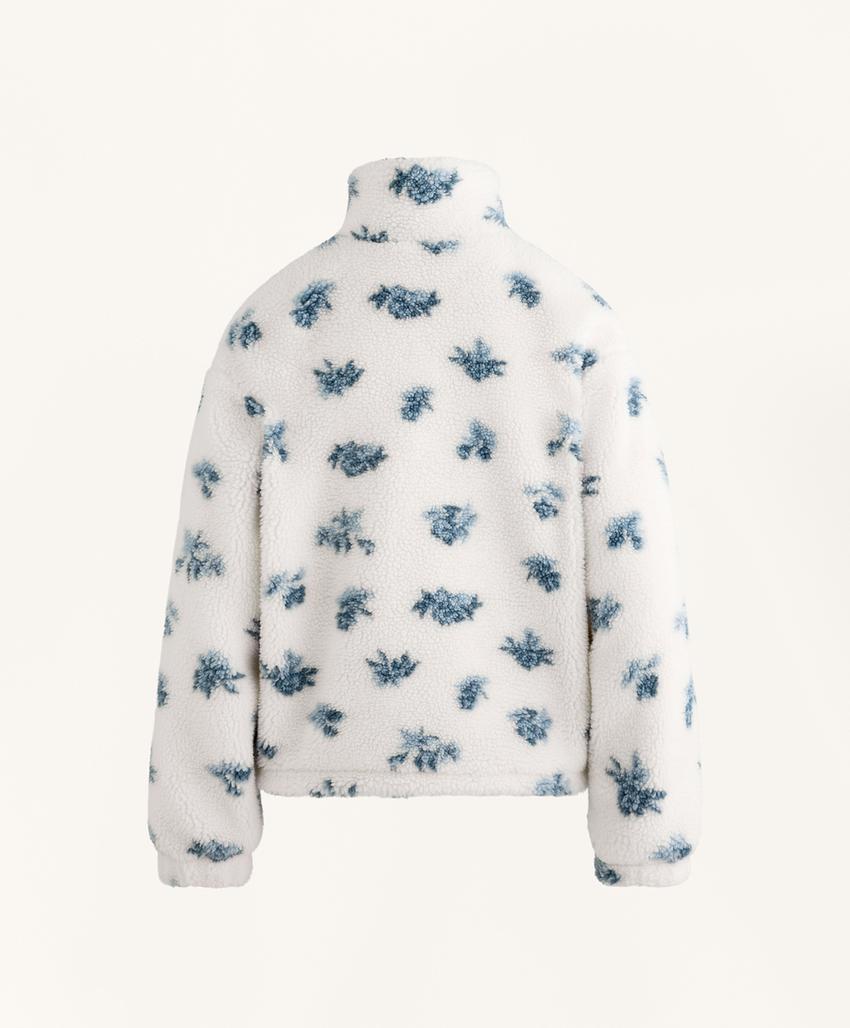 Цветочная куртка с имитацией овчины