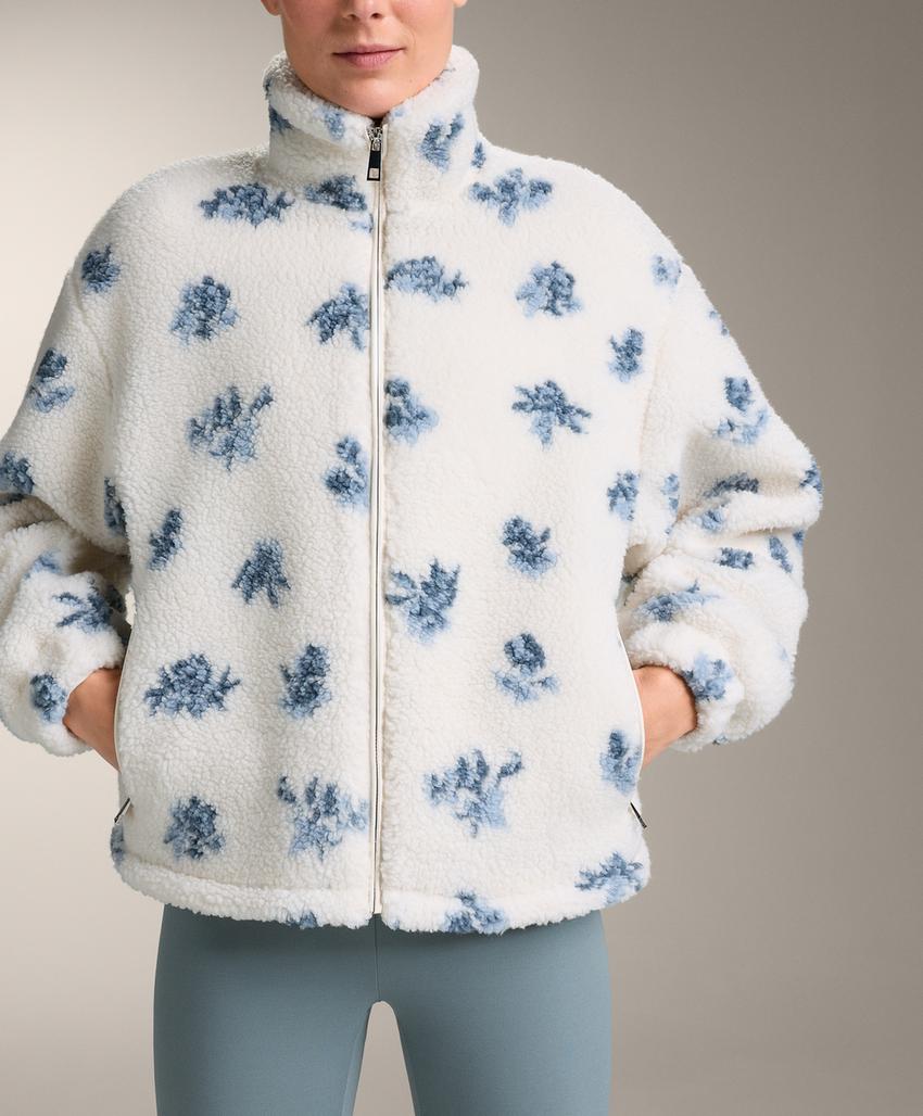 Цветочная куртка с имитацией овчины