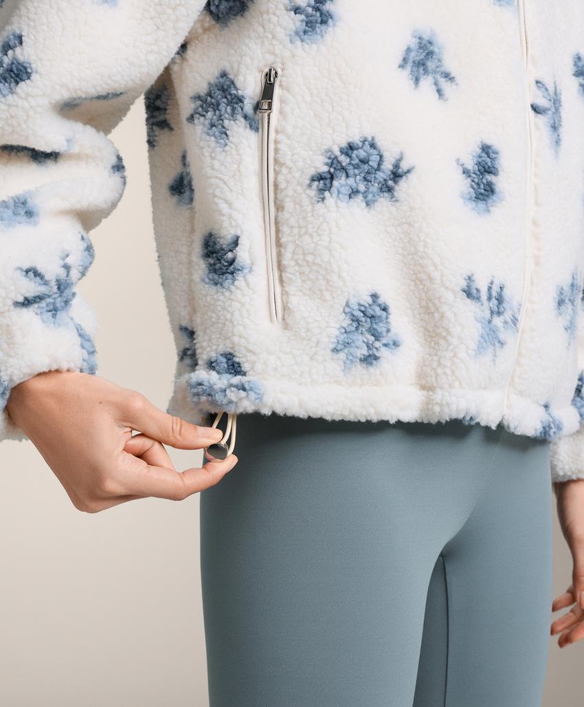 Цветочная куртка с имитацией овчины