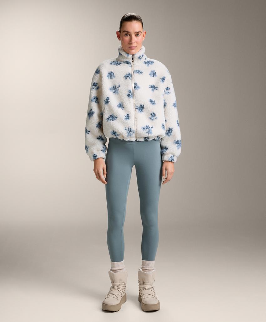 Цветочная куртка с имитацией овчины