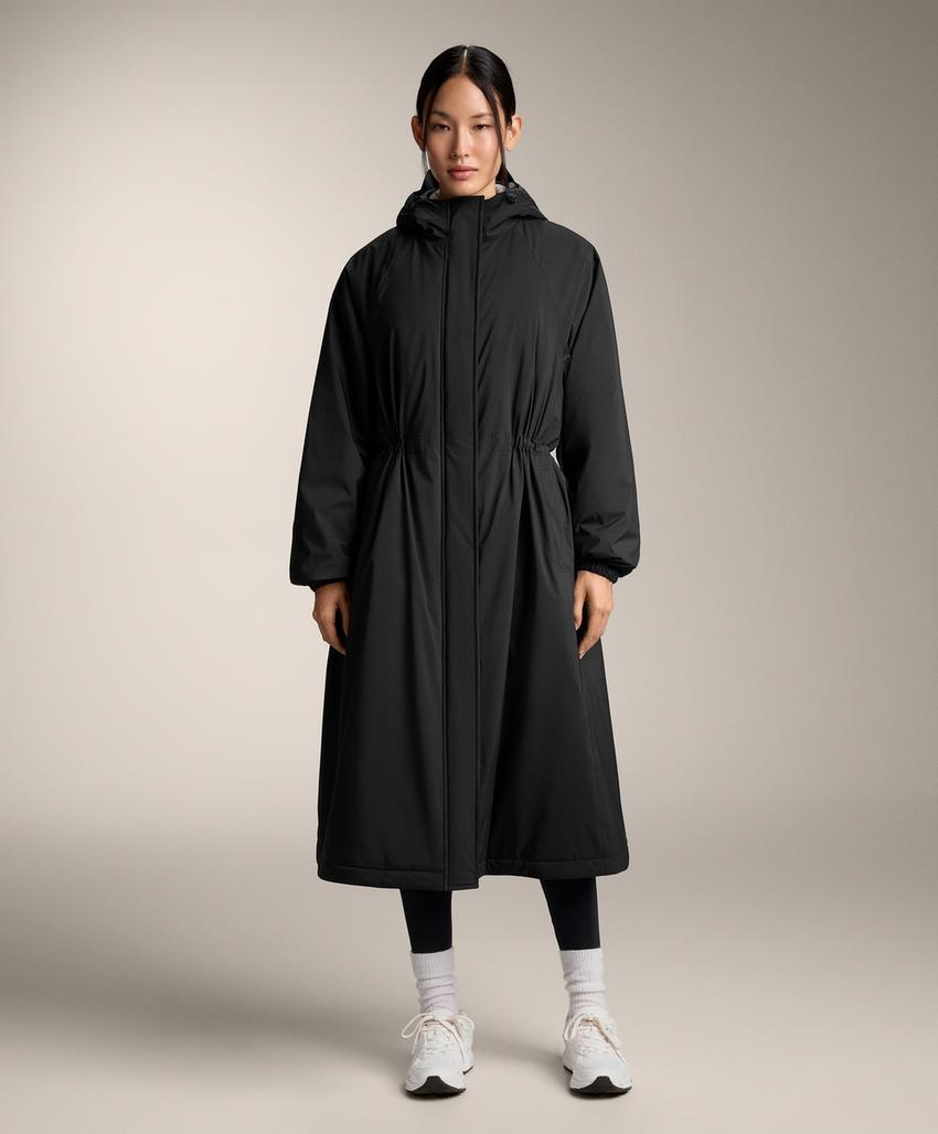 Длинный утепленный пуховик oysho из 10k thindown® водонепроницаемый и легкий