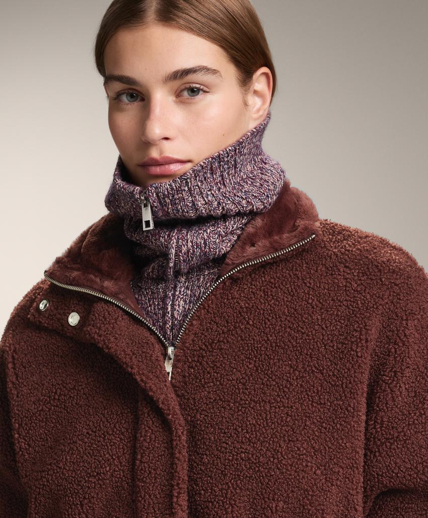 Куртка из искусственного меха с регулируемой талией