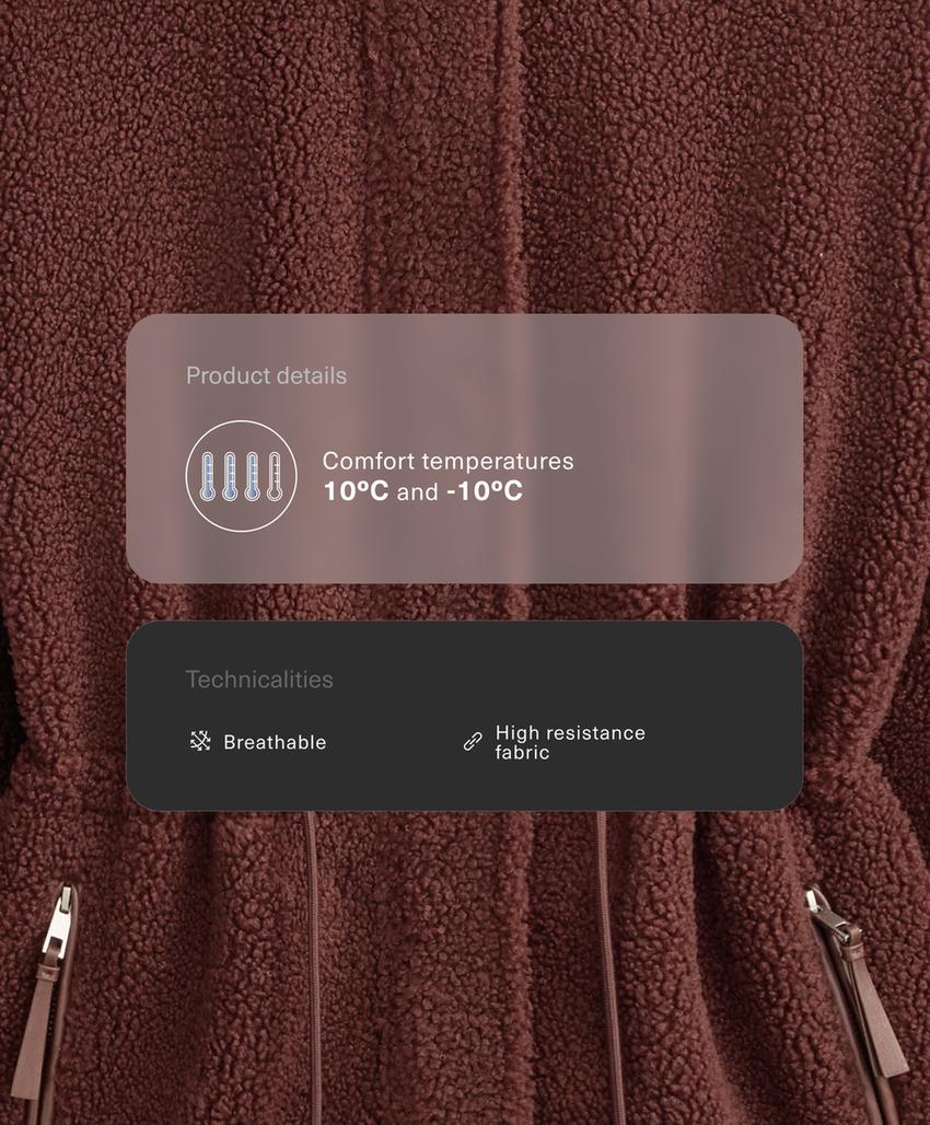 Куртка из искусственного меха с регулируемой талией