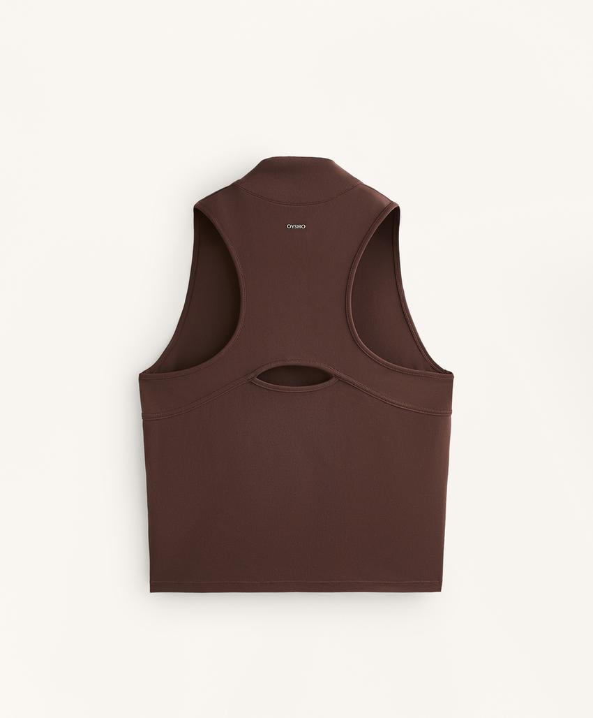 Майка без рукавов с полу-молнией