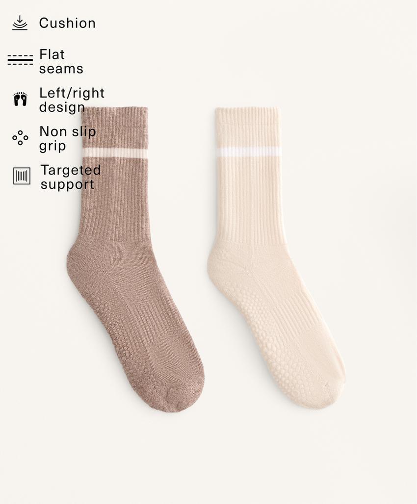 2 пары носков из хлопкового смесового материала в классическом стиле для йоги и пилатеса