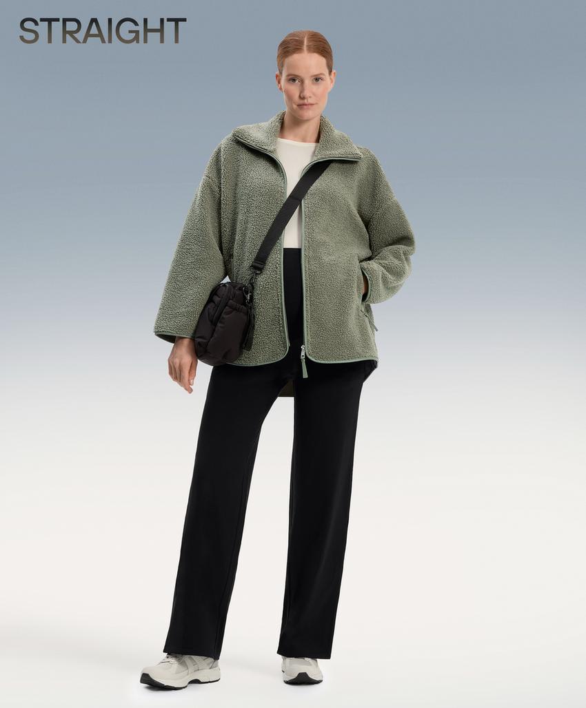 Прямые теплые материнские брюки