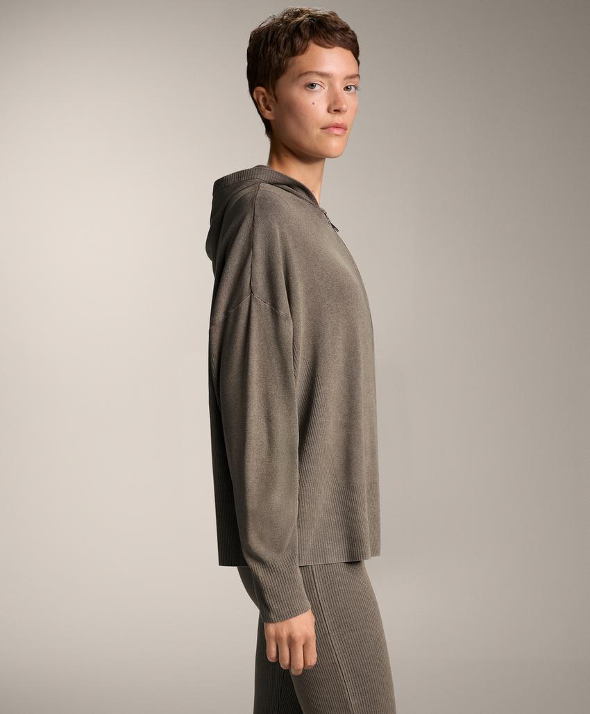 Длинный вязаный жакет с эффектом потертости