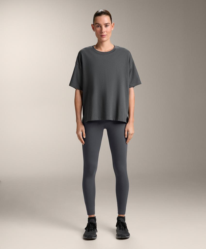 Футболка квадратного кроя из смесового хлопка с короткими рукавами