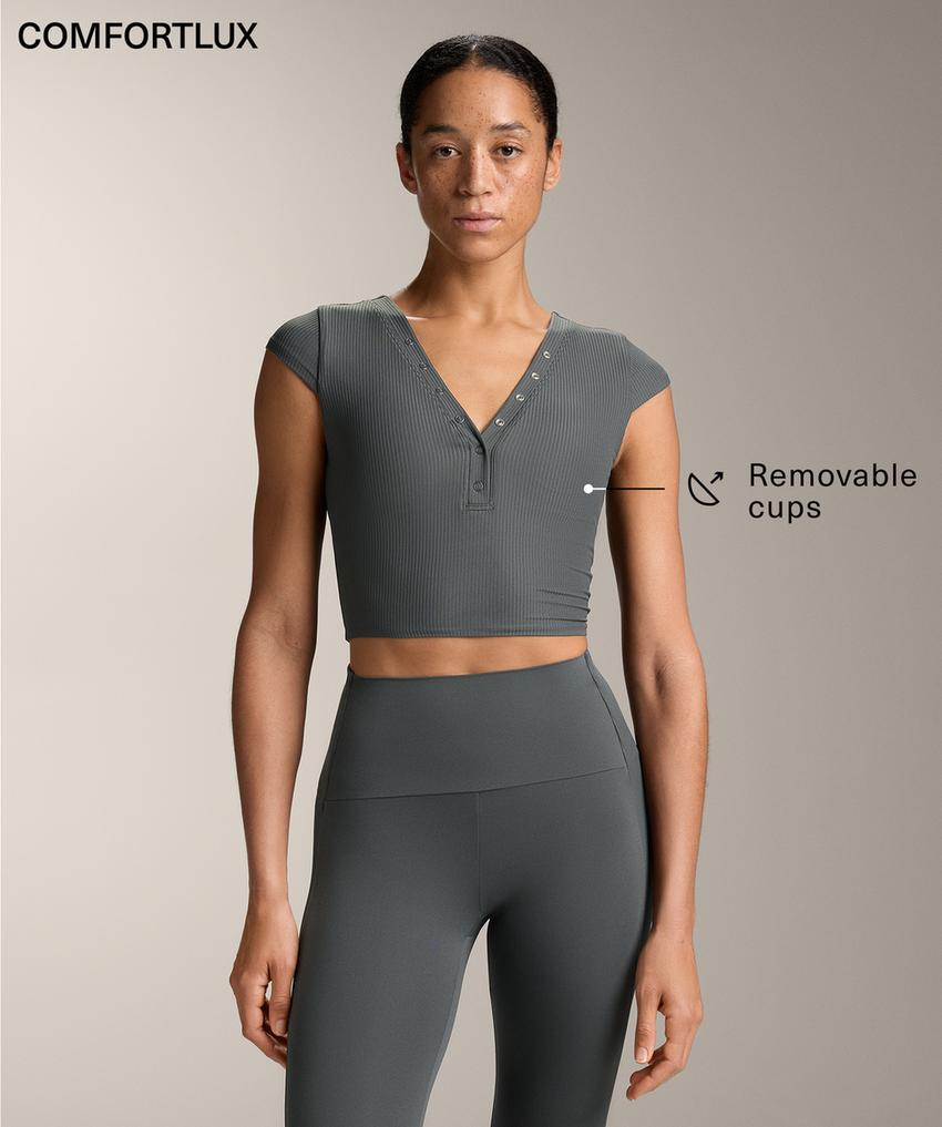 Майка с коротким рукавом из ребристого трикотажа comfortlux