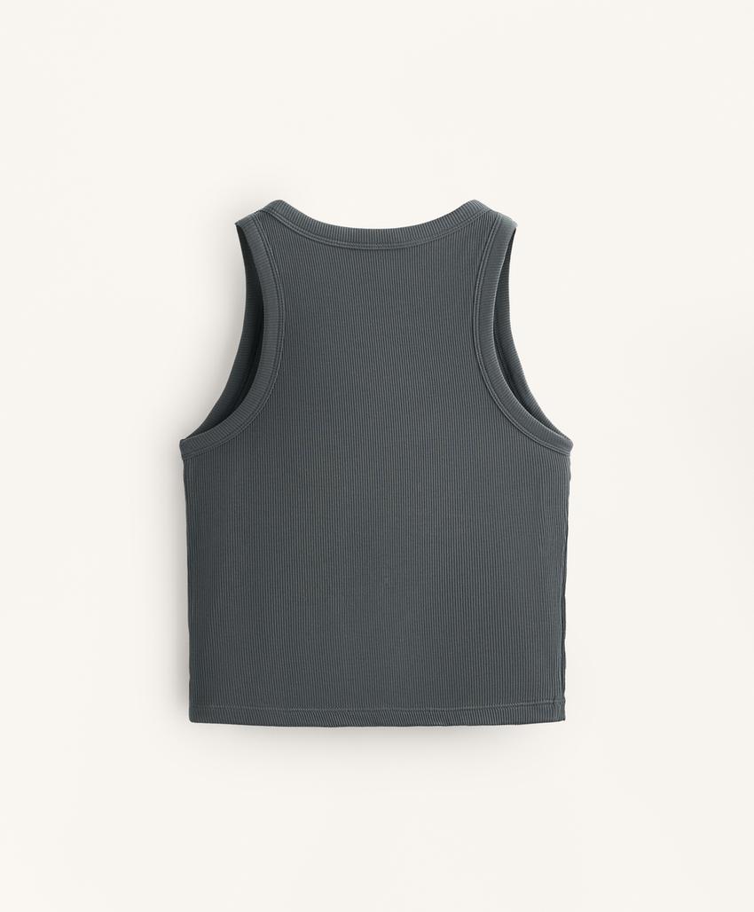 Длинный топ из модального микса с ребристой текстурой