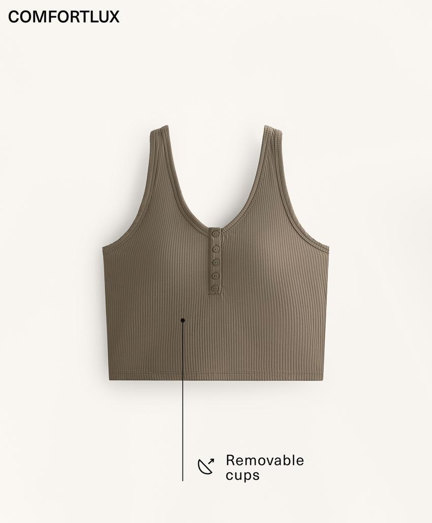 Топ-бакер из ребристого трикотажа с открытой спинкой comfortlux