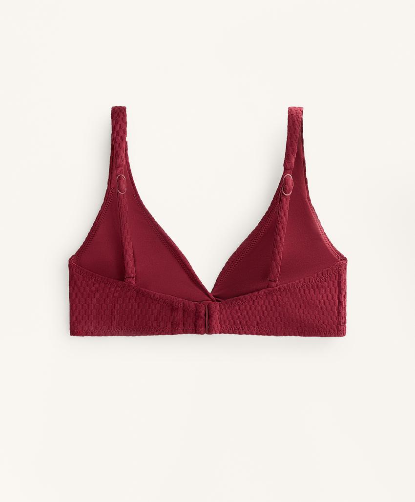 Топ бикини халтер из жаккардовой ткани в мелкую клетку