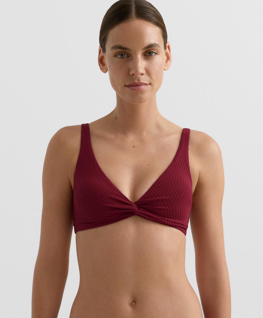 Топ бикини халтер из жаккардовой ткани в мелкую клетку