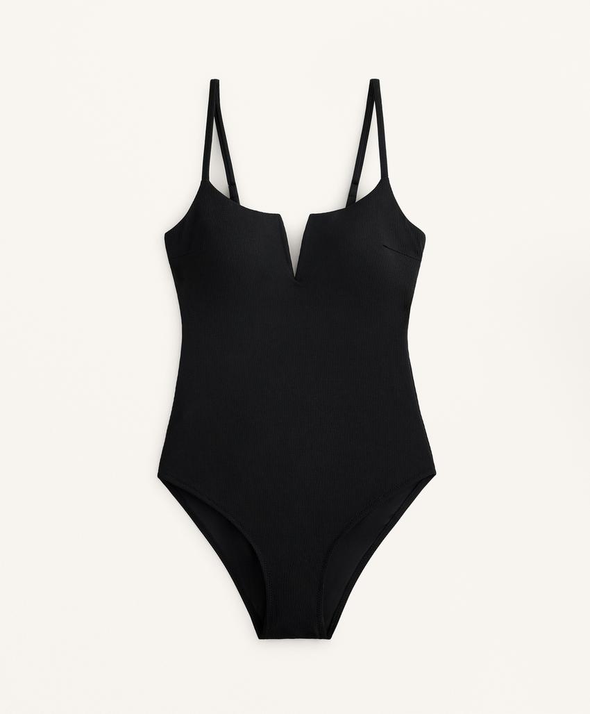 Купальник с v-образным вырезом из пике