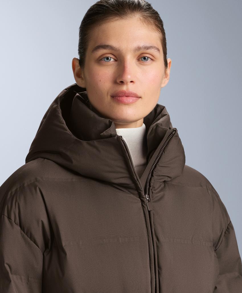 Легкая стеганая куртка с 80% пуха и 20% наполнителя minardi piume ski, цвет dark brown