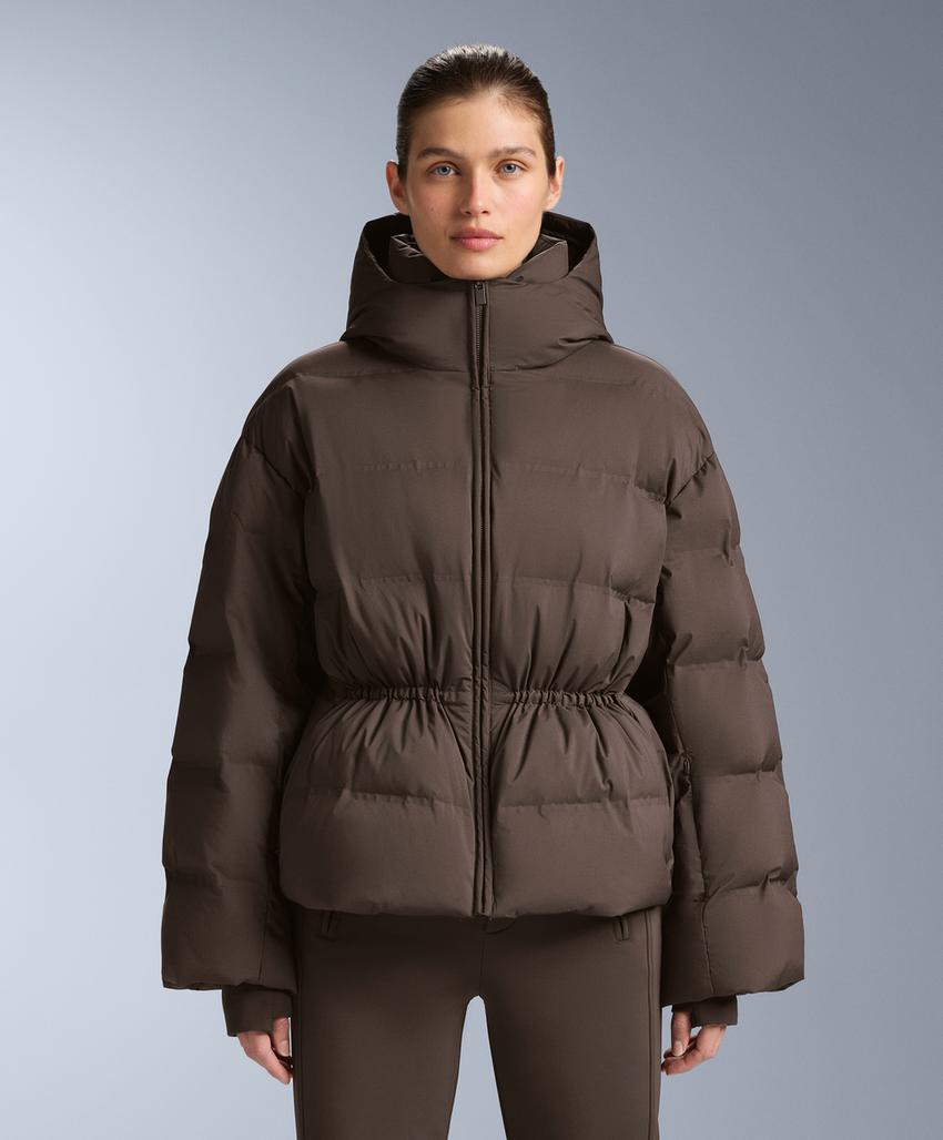 Легкая стеганая куртка с 80% пуха и 20% наполнителя minardi piume ski, цвет dark brown