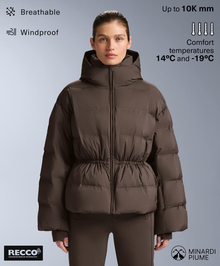 Легкая стеганая куртка с 80% пуха и 20% наполнителя minardi piume ski, цвет dark brown