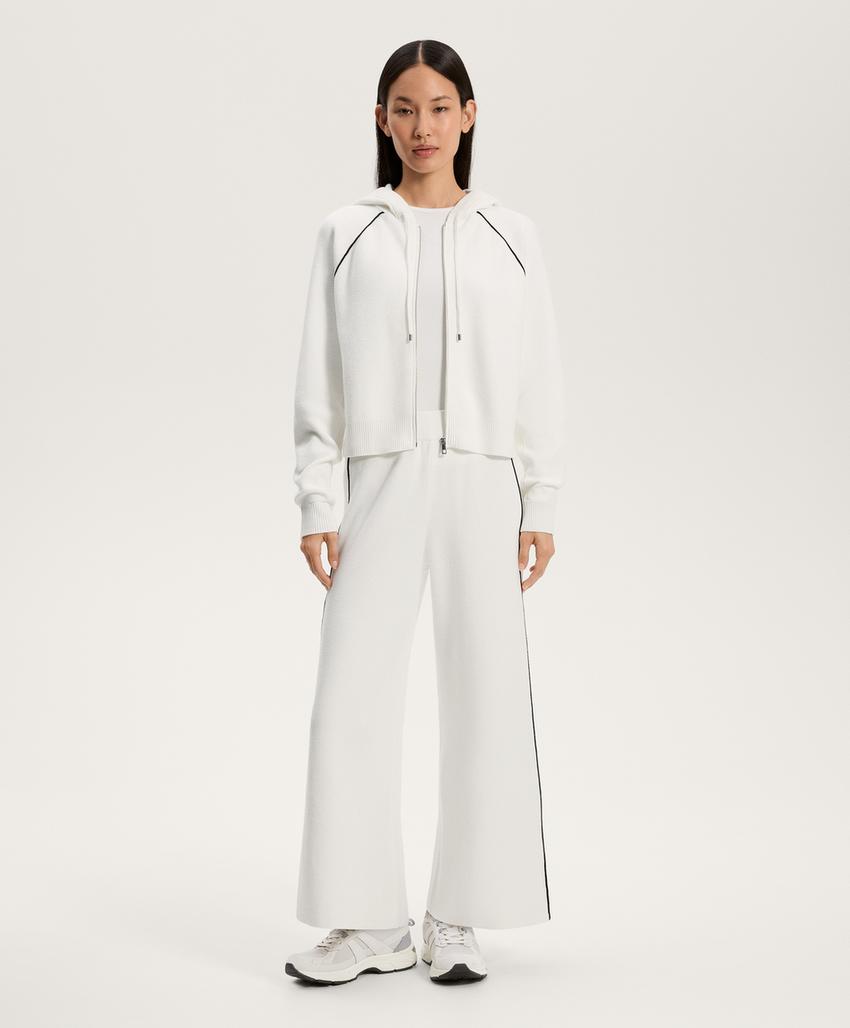 Прямые вязаные брюки с контрастным кантом