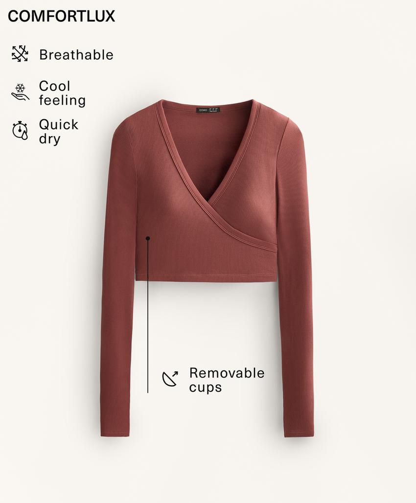 Tank top Comfortlux с перекрестными деталями и длинными рукавами