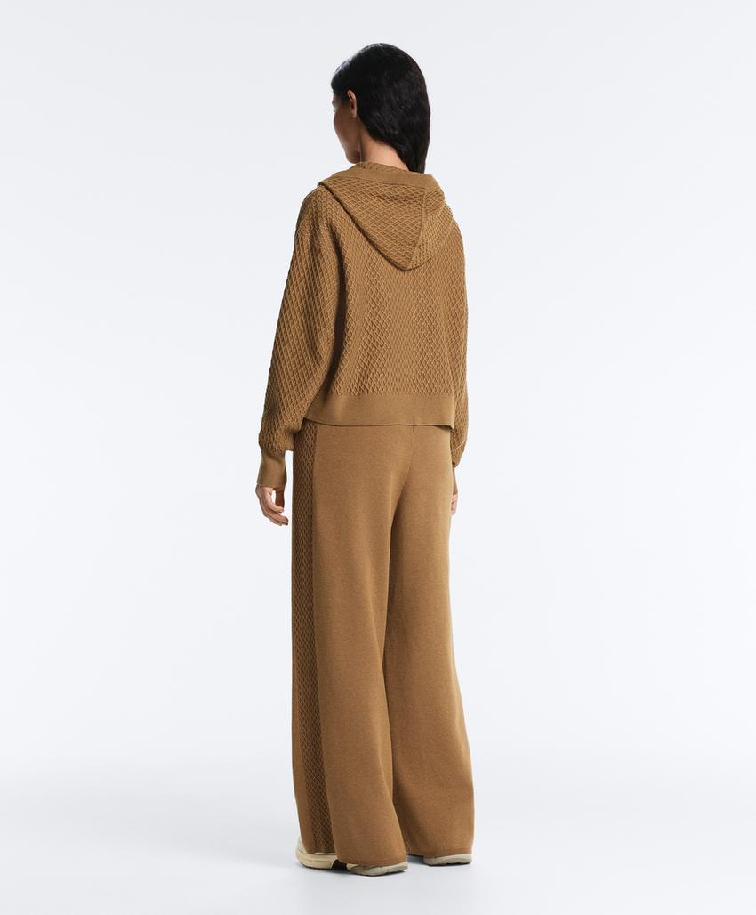 Вязаные брюки прямого кроя со структурным узором по бокам