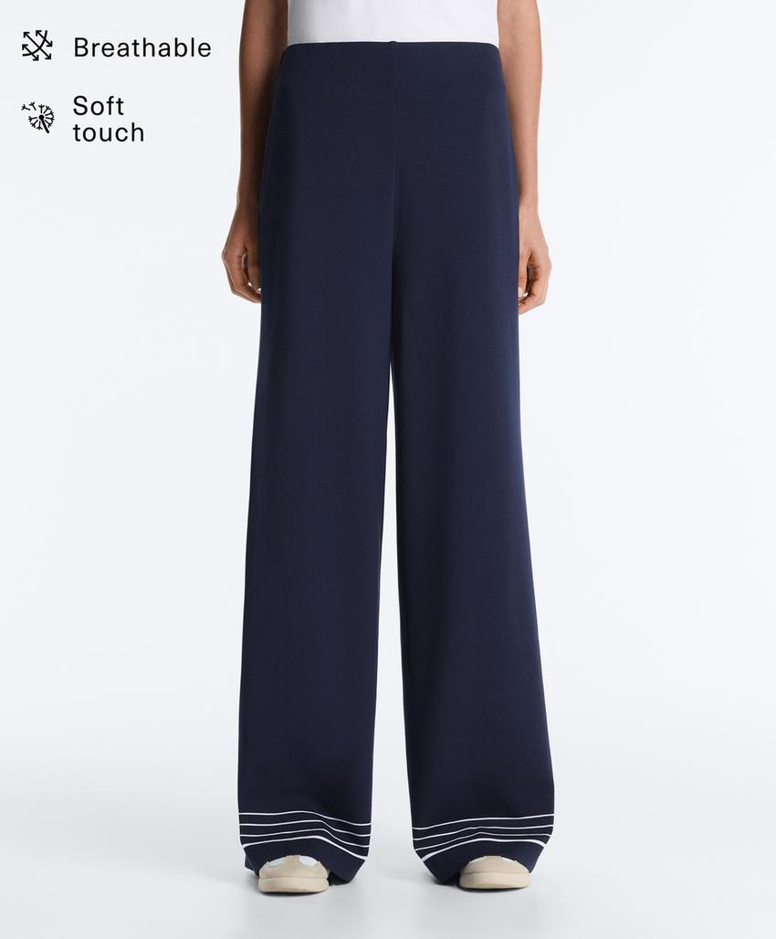 Брюки с морскими полосками из модала