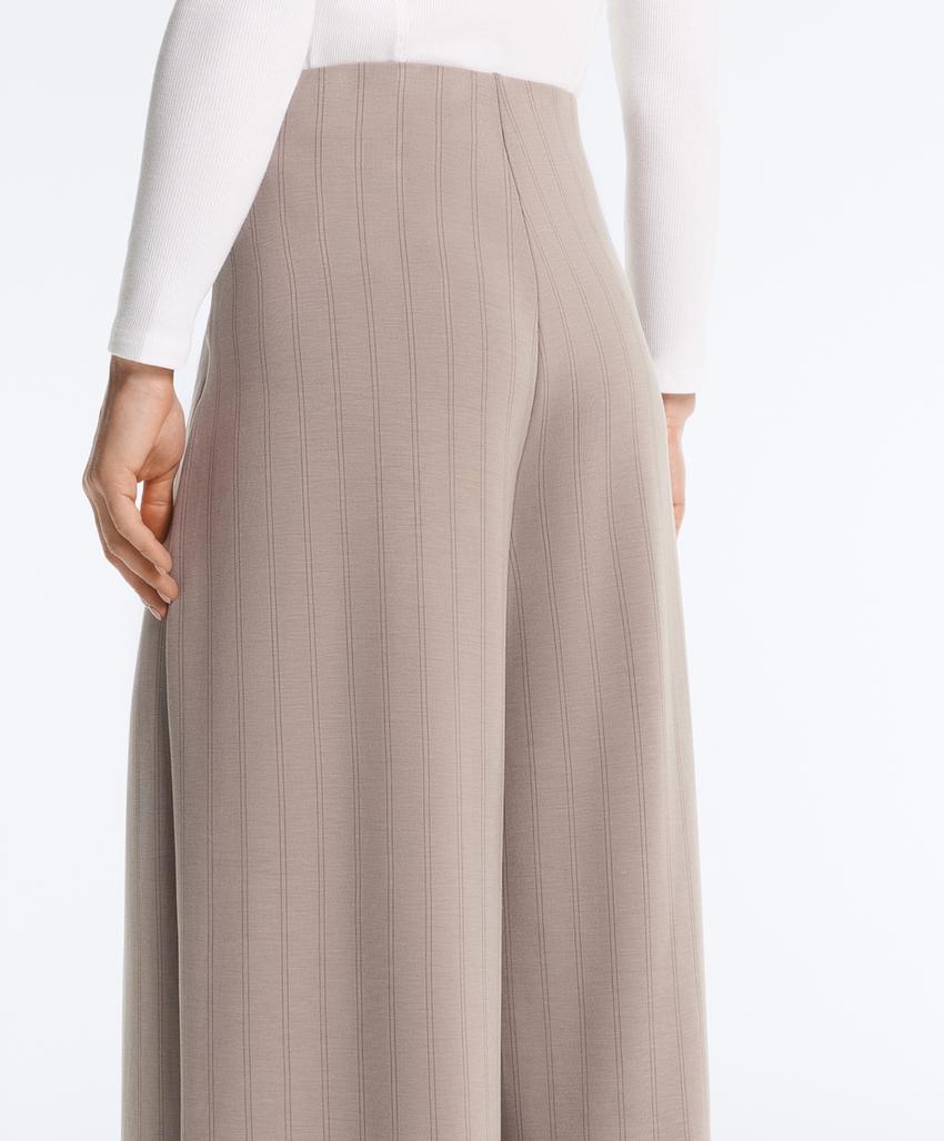 Широкие полосатые брюки из мягкой ткани с модалом