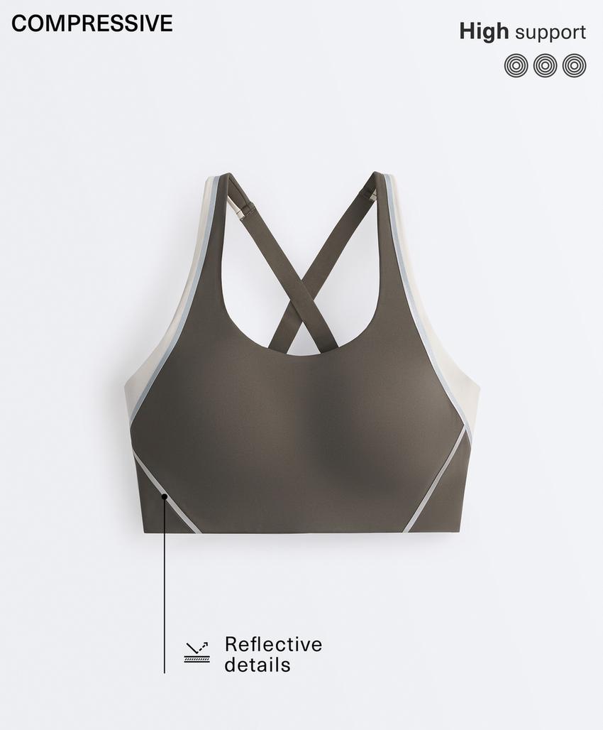 Firm support Compressive reflective sports bra