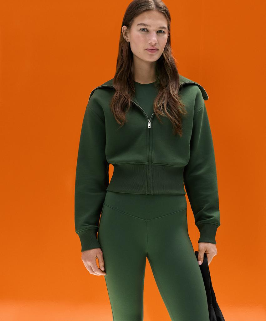 Куртка из смесового хлопка с высоким воротником