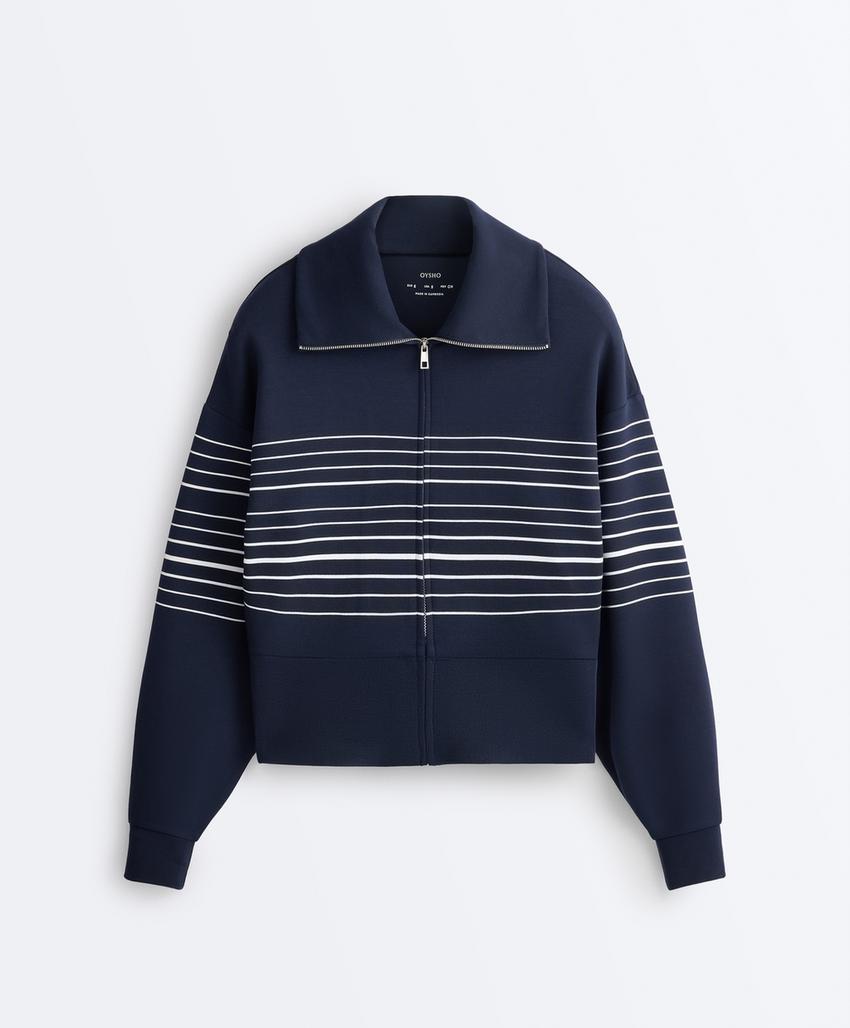Куртка в морскую полоску из мягкого модала