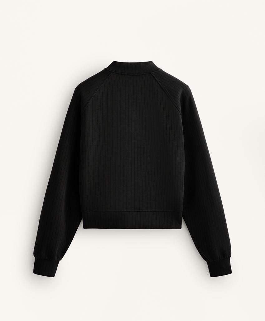 Куртка-бомбер в полоску из мягкой ткани с модалом