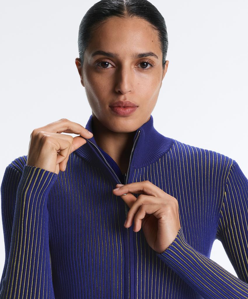 Приталенная куртка Rib из вязаного трикотажа