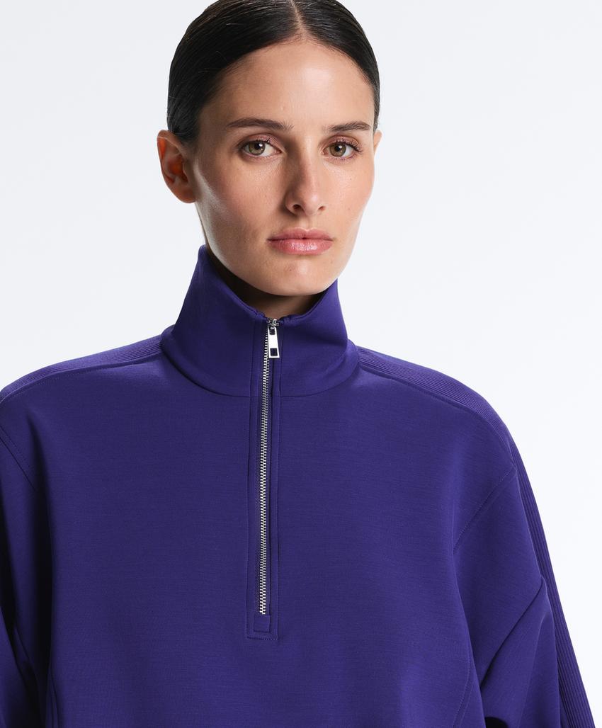 Толстовка с молнией до уровня груди, из ткани с модалом Brushed