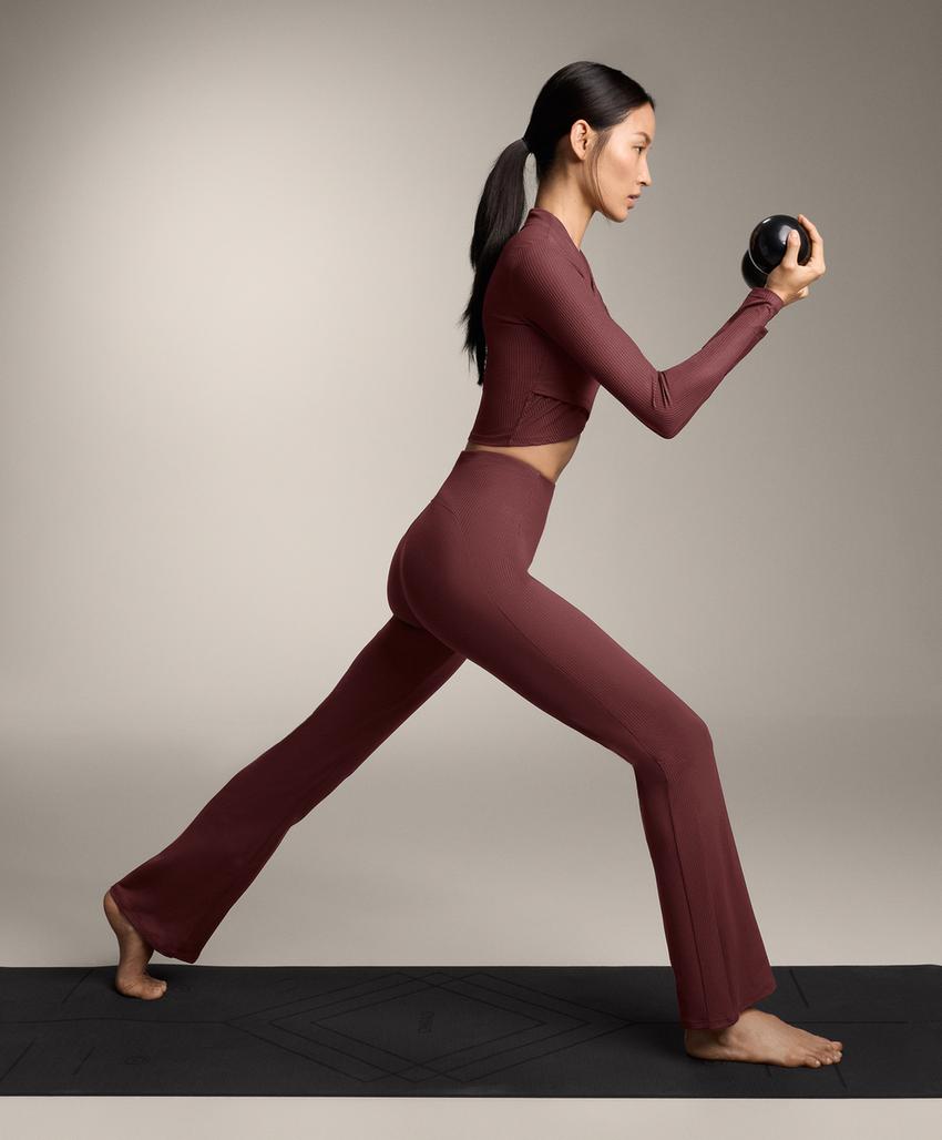 Брюки с высокой посадкой из ребристой ткани comfortlux