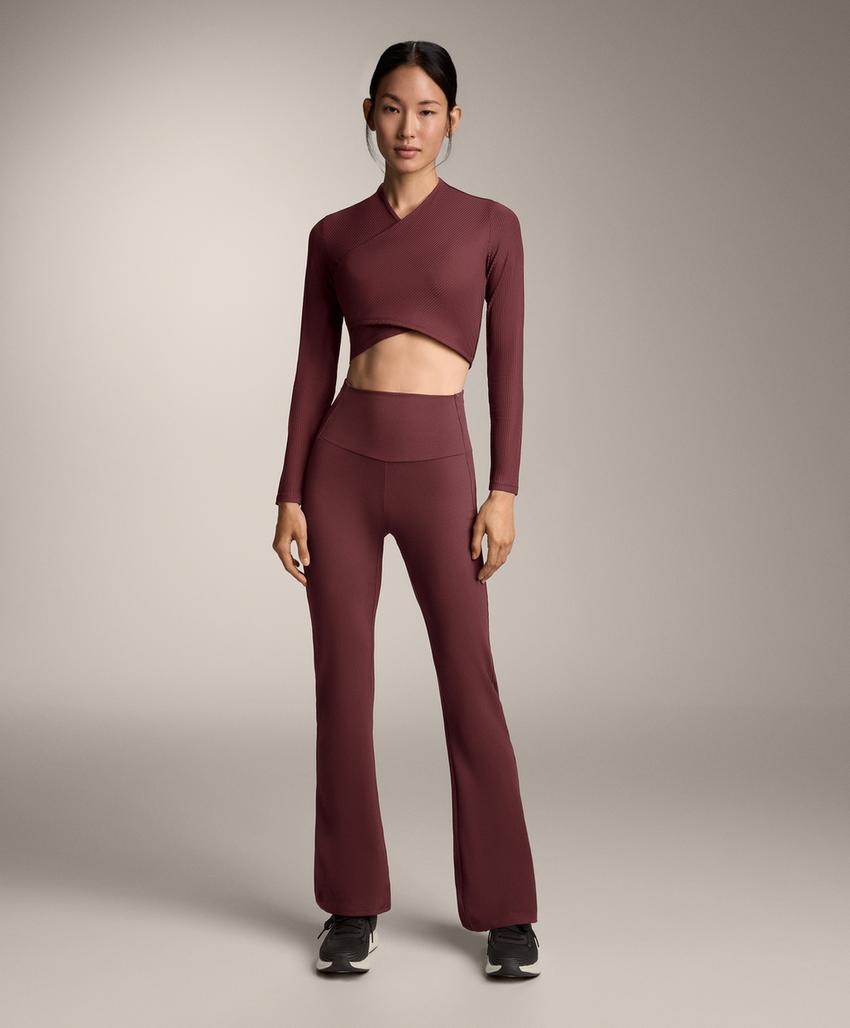 Брюки с высокой посадкой из ребристой ткани comfortlux