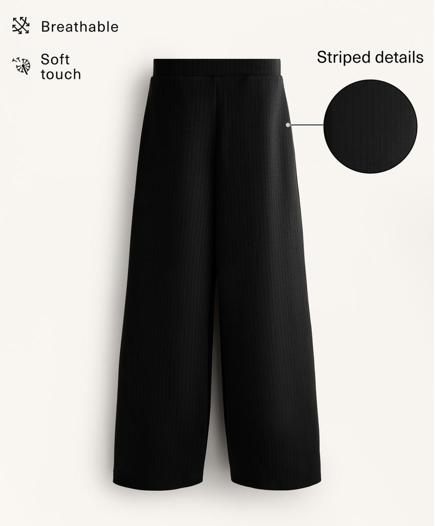 Прямые полосатые брюки из мягкого модала