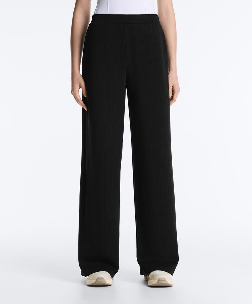 Прямые полосатые брюки из мягкого модала