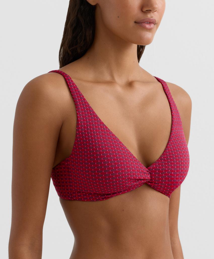 Топ бикини халтер из жаккарда с геометрическим узором