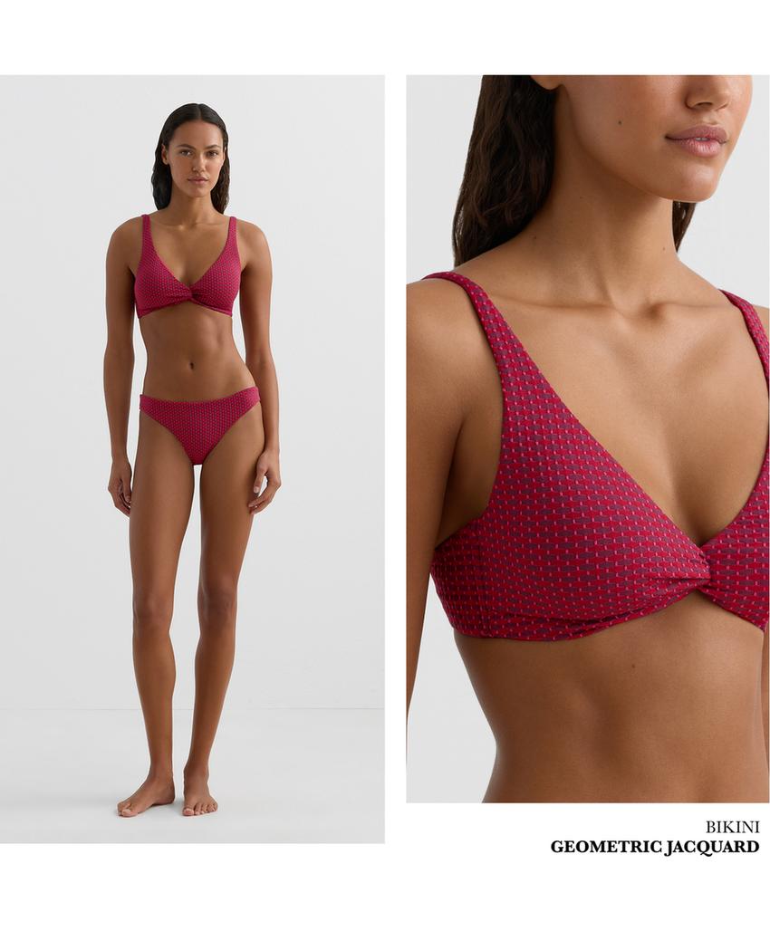 Топ бикини халтер из жаккарда с геометрическим узором