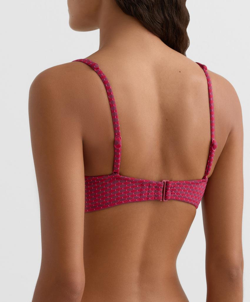 Топ бикини халтер из жаккарда с геометрическим узором