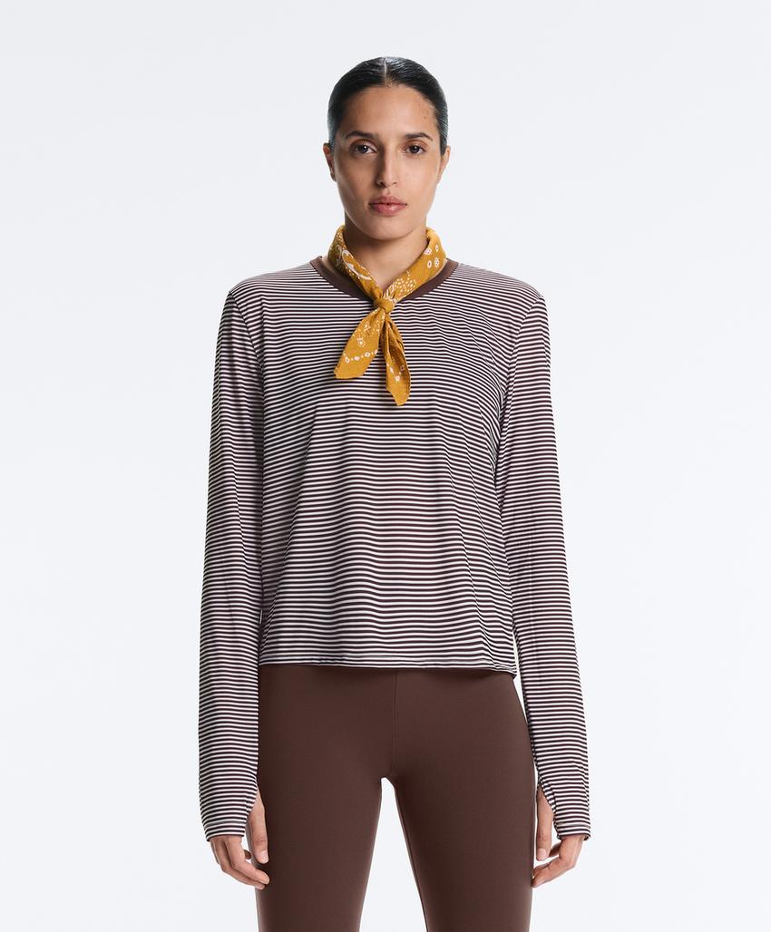 Лонгслив в полоску из высокотехнологичной ткани