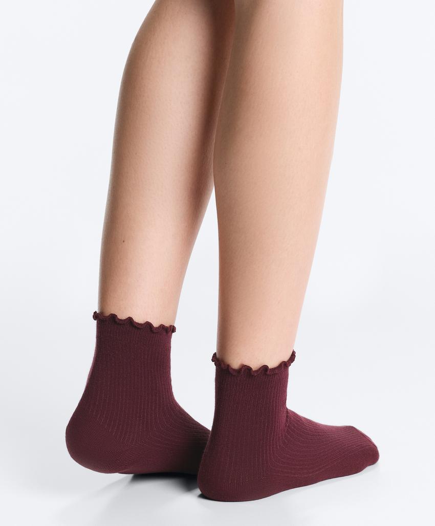 3 пары хлопковых носков средней длины с волнистым краем