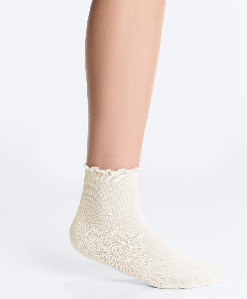 3 пары хлопковых носков средней длины с волнистым краем