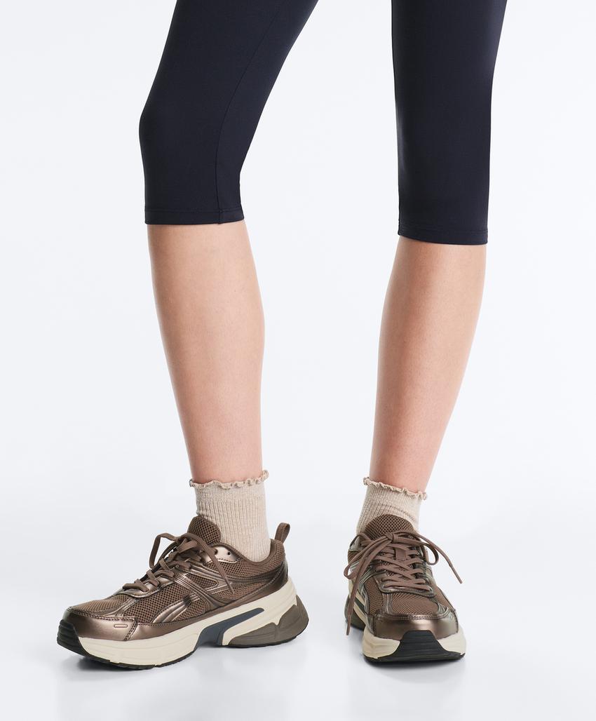 3 пары хлопковых носков средней длины с волнистым краем