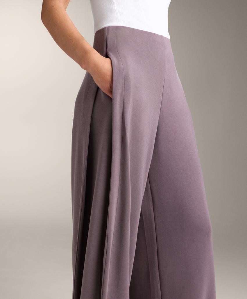 Широкие брюки с мягким прикосновением с боковым складкой и модалом